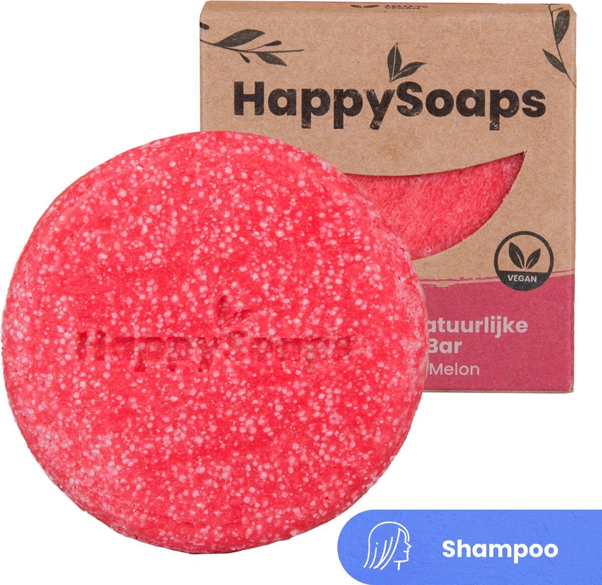 Happysoaps shampoo bar you're one in a melon krullen en droog haar