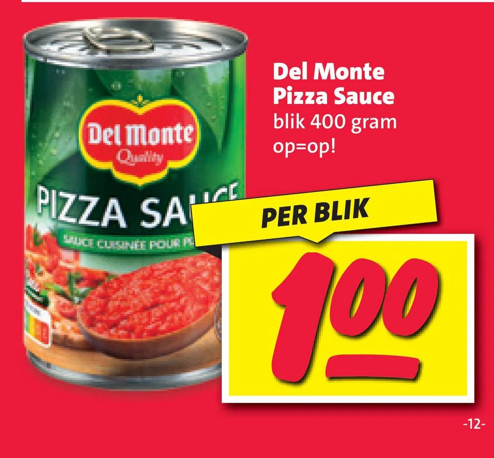 Del monte pizza sauce aanbieding bij Nettorama