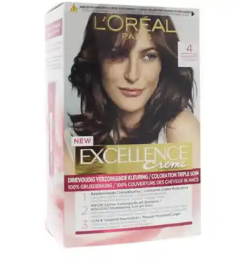 Drogisterij.net L'oréal excellence 4 middenbruin (1set) aanbieding