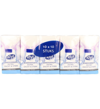 Drogisterij.net Idyl zakdoekjes 10 x 10 (100st) aanbieding