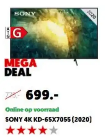 MediaMarkt SONY 4K KD-65X7055 (2020) aanbieding