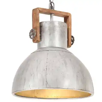 fonQ Vidaxl hanglamp industrieel rond 25 w e27 40 cm zilverkleurig aanbieding