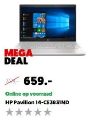 MediaMarkt HP Pavilion 14-CE3831ND aanbieding