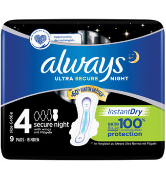 Drogisterij.net Always maandverband ultra secure night (9st) aanbieding