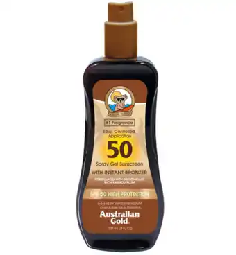 Drogisterij.net Australian gold spray gel met bronzer spf50 (237ml) aanbieding