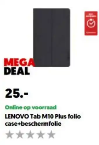 MediaMarkt Lenovo TAB M10+ folio case+bescherfolie aanbieding