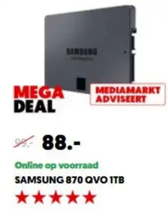 MediaMarkt SAMSUNG 870 QVO 1TB aanbieding