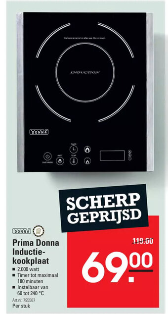 Sligro Prima Donna Inductie-kookplaat aanbieding