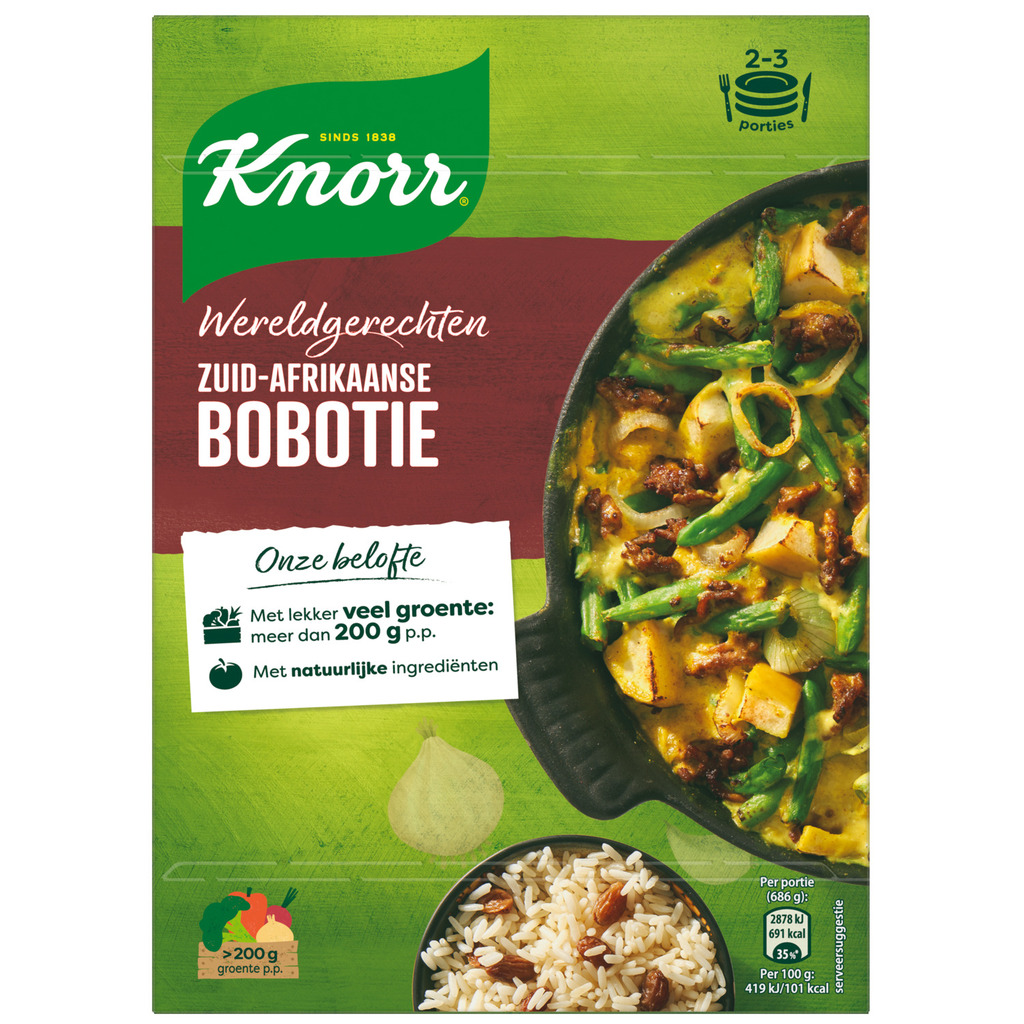 Knorr wereldgerecht zuid-afrikaanse bobotie 1+1 GRATIS aanbieding bij ...
