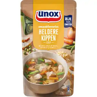 Dekamarkt Unox soep in zak heldere kippensoep aanbieding