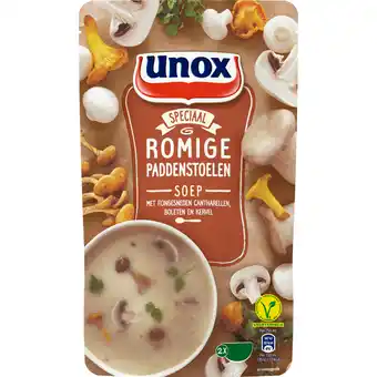 Dekamarkt Unox soep in zak romige paddenstoelensoep aanbieding