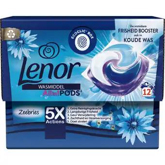 Dekamarkt Lenor vloeibaar wasmiddel all-in-1 pods zeebries aanbieding