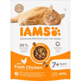 Dekamarkt Iams kattenvoer vitality senior met verse kip aanbieding