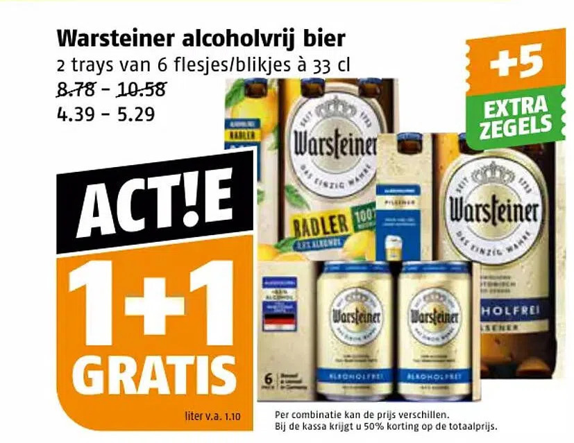 Warsteiner alcoholvrij bier aanbieding bij Poiesz