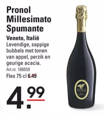 Sligro Pronol Millesimato Spumante Veneto, Italië  Art.nr. 166659 Fles 75 cl aanbieding