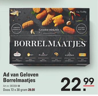 Sligro Ad van Geloven Borrelmaatjes Doos 72 x 30 gram aanbieding