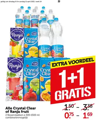 Coop Alle Crystal Clear of Ranja fruit aanbieding