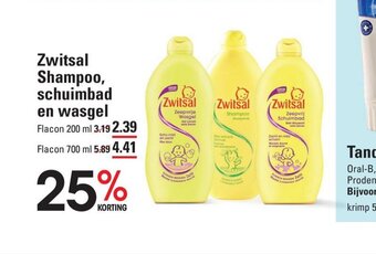 Sligro Zwitsal Shampoo, schuimbad en wasgel Flacon en 200 ml aanbieding