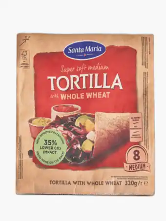 Flink Santa maria tortilla wraps volkoren medium 8st 320g aanbieding