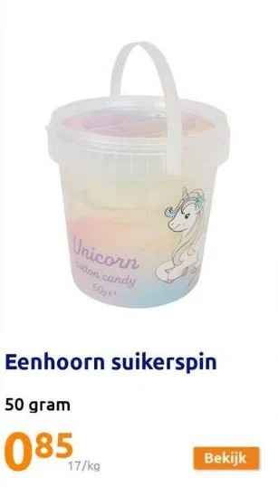 Action Eenhoorn suikerspin aanbieding