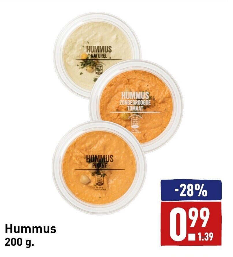 Hummus 200 g. aanbieding bij ALDI