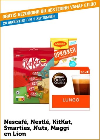 Coop Nescafé, Nestlé, KitKat, Smarties, Nuts, Maggi en Lion aanbieding