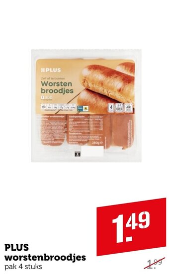 Coop worstenbroodjes pak 4 stuks aanbieding