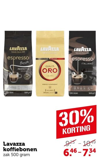 Coop Lavazza koffiebonen zak 500 gram aanbieding