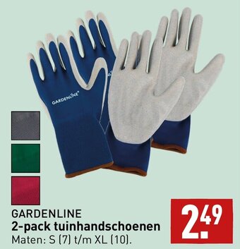 ALDI GARDENLINE 2-pack tuinhandschoenen Maten: S (7) t/m XL (10). aanbieding