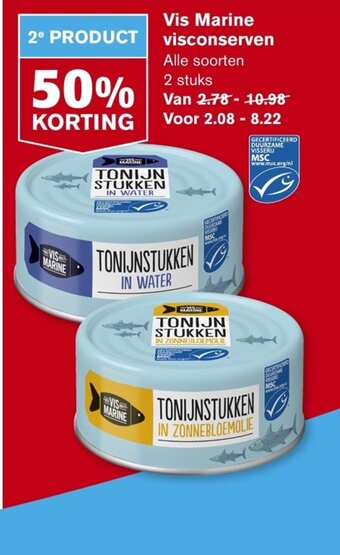 Hoogvliet Vis Marine visconserven Alle soorten 2 stuks aanbieding