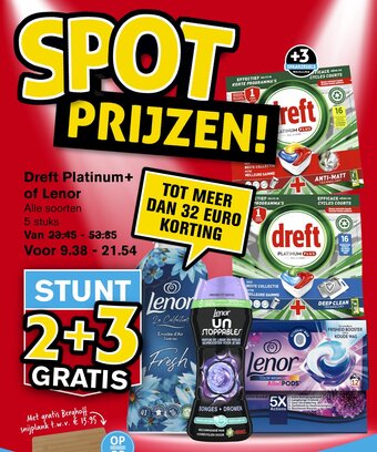 Hoogvliet Dreft Platinum+ of Lenor aanbieding