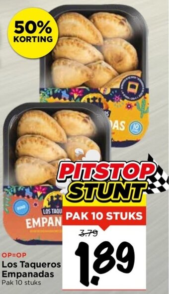 Vomar Voordeelmarkt OP=OP Los Taqueros Empanadas Pak 10 stuks aanbieding