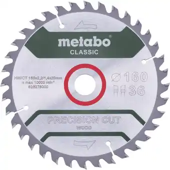 Conrad Metabo precision cut wood classic 628278000 cirkelzaagblad 160 x 20 x 1.4 mm aantal tanden: 36 1 stuk(s) aanbieding