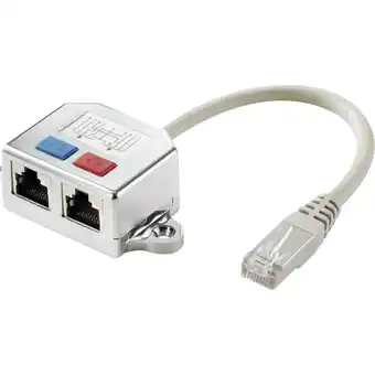 Conrad Renkforce rj45 netwerk t-adapter cat 6 [2x rj45-bus - 1x rj45-stekker] 15.00 cm metaal aanbieding