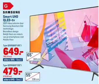 Makro SAMSUNG Smart UHD QLed-TV  I  QE55Q60T (55") aanbieding