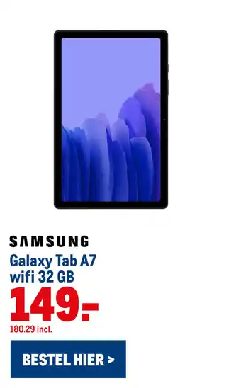 Makro SAMSUNG GALAXY Tab A7 wifi 32GB aanbieding