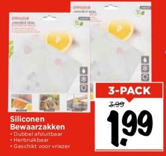 Vomar Voordeelmarkt Siliconen Bewaarzakken 3-pack aanbieding