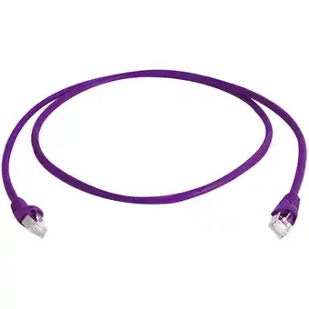 Conrad Telegärtner l00000a0237 rj45 netwerkkabel, patchkabel cat 6a s/ftp 0.25 m violet ul gecertificeerd, vlambestendig, snagless,  aanbieding