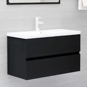 fonQ Vidaxl wastafelkast 80x38,5x45 cm spaanplaat zwart aanbieding