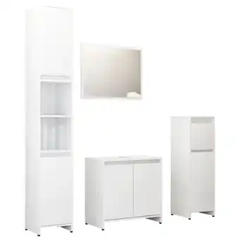 fonQ Vidaxl 4-delige badkamermeubelset spaanplaat hoogglans wit aanbieding