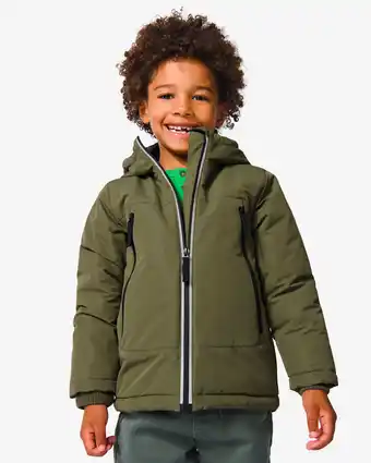 HEMA Hema kinder jas met capuchon groen (groen) aanbieding