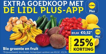 Lidl Bio groente en fruit aanbieding