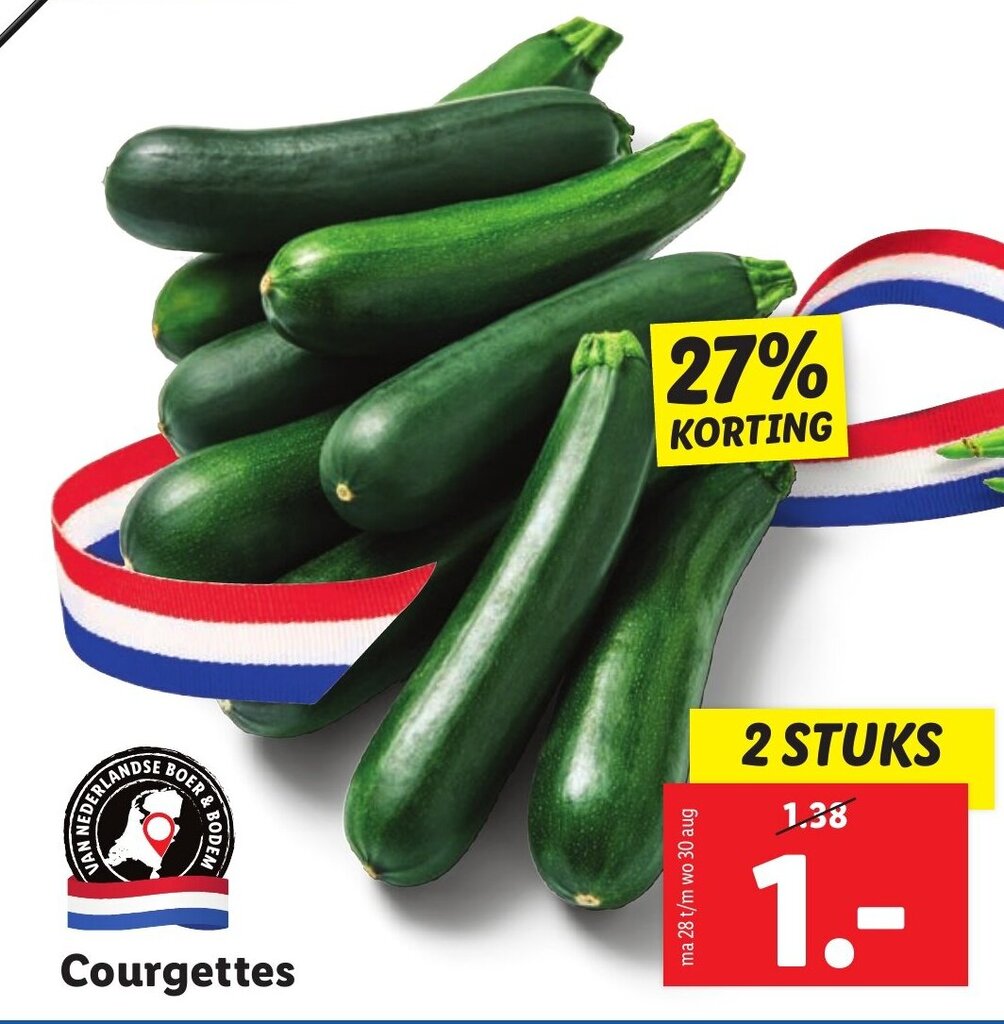 Courgettes 2 STUKS aanbieding bij Lidl