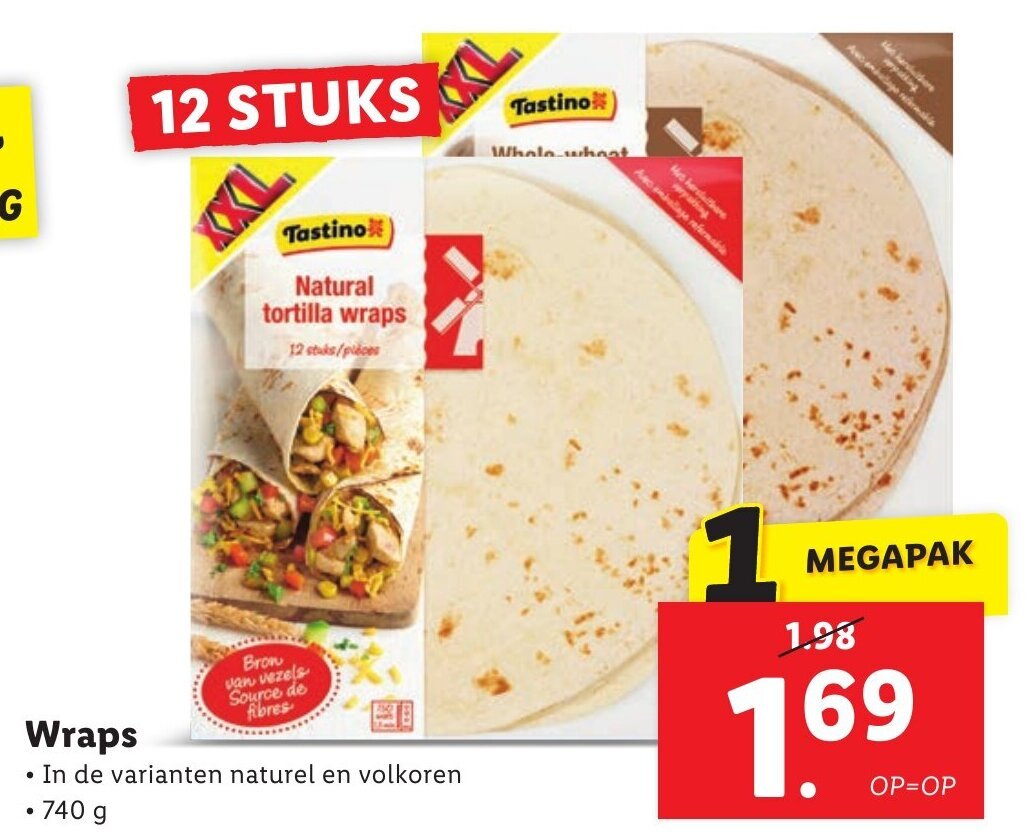 Wraps 740g aanbieding bij Lidl