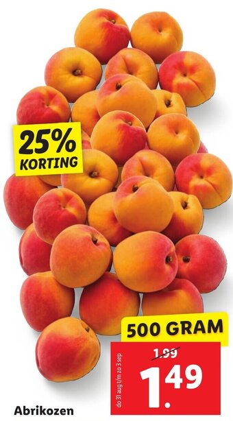 Lidl Abrikozen 500 GRAM aanbieding