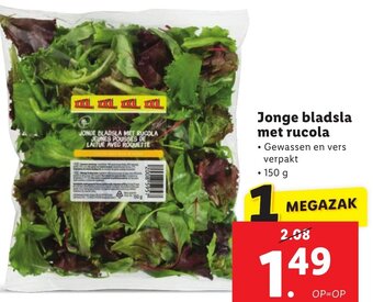 Lidl Jonge bladsla met rucola 150g aanbieding