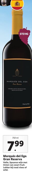 Lidl Marqués del Ega Gran Reserva 750ml aanbieding