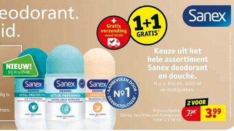 Kruidvat Sanex Keuze uit het hele assortiment Sanex deodorant en douche. aanbieding