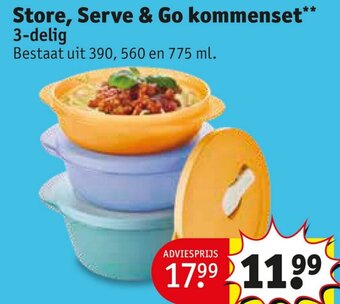 Kruidvat Store, Serve & Go kommenset** 3-delig aanbieding