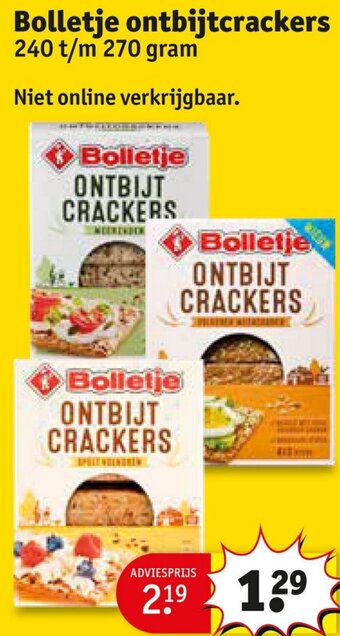 Kruidvat Bolletje ontbijtcrackers 240 t/m 270 gram aanbieding